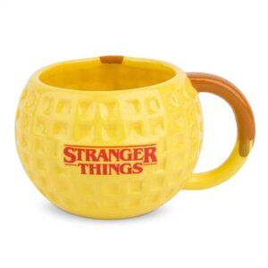 Netflix Stranger Things Ceramic Mug Yellow Waffle Texture 18 oz
